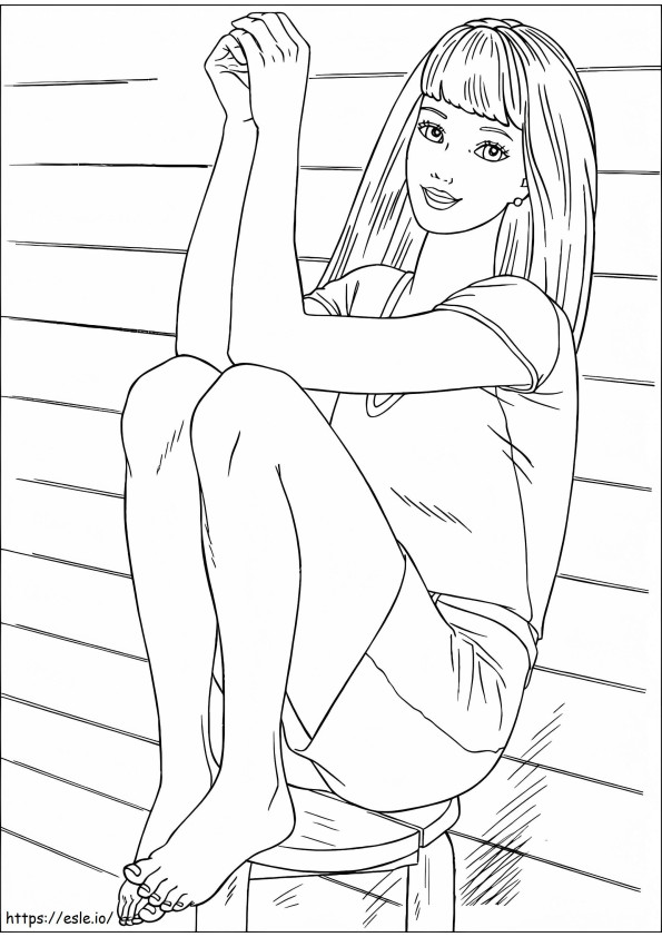 1533784273 Barbie Smiling A4 coloring page