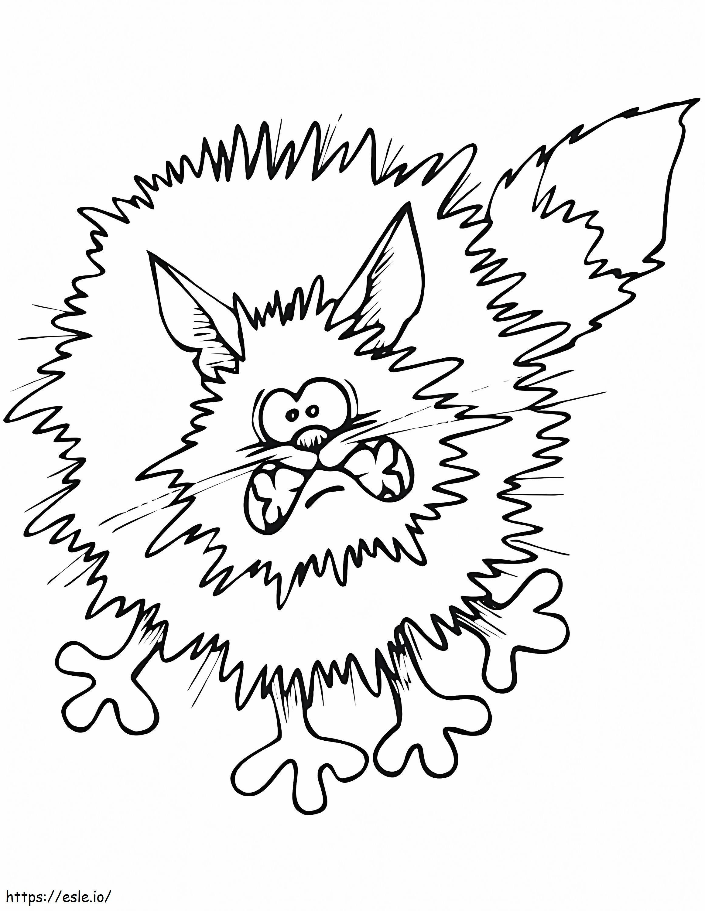 Frightened Cat coloring page