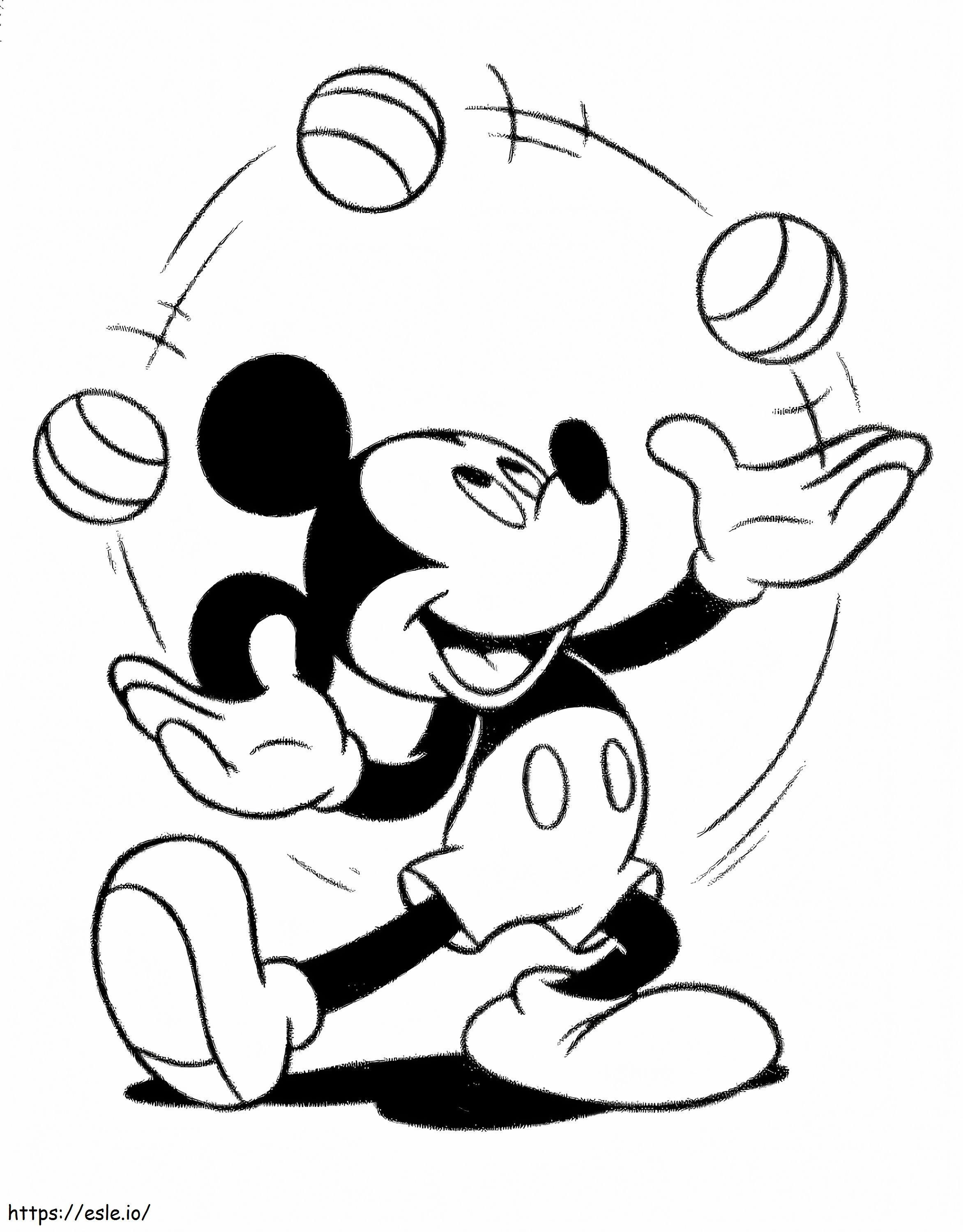 Distractiv Mickey de colorat