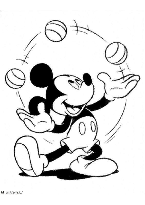 Mickey yang menyenangkan Gambar Mewarnai