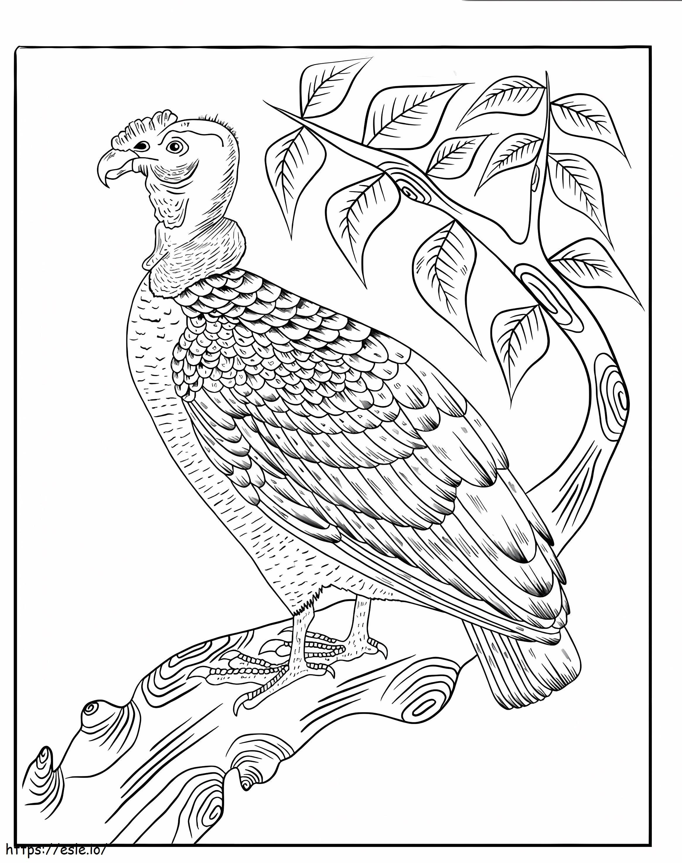California Condor Standing On Tree Branch coloring page