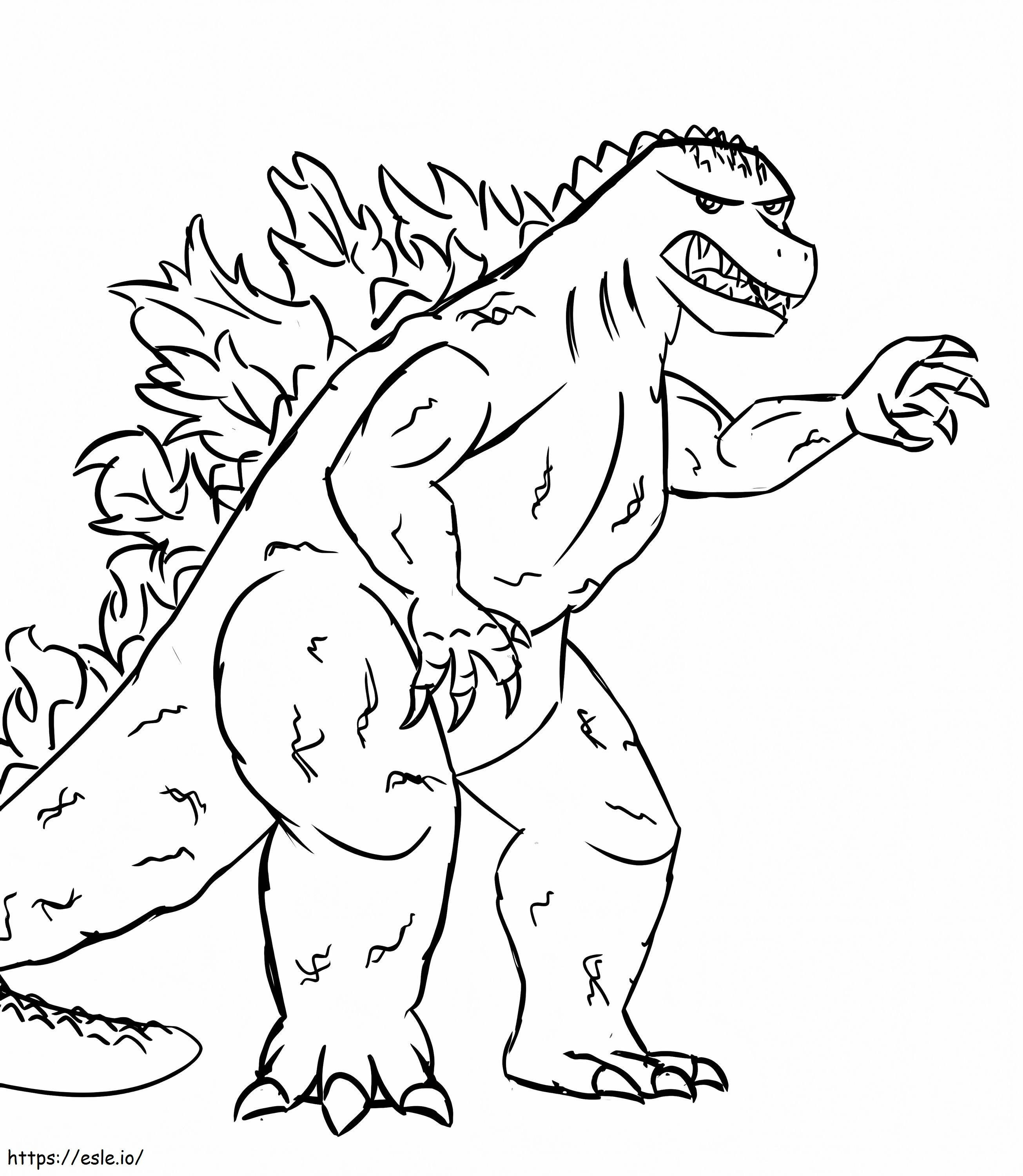 Beautiful Angry Godzilla coloring page