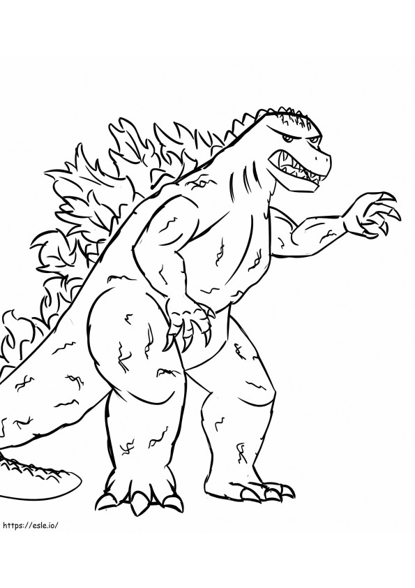 Lindo Godzilla irritado para colorir