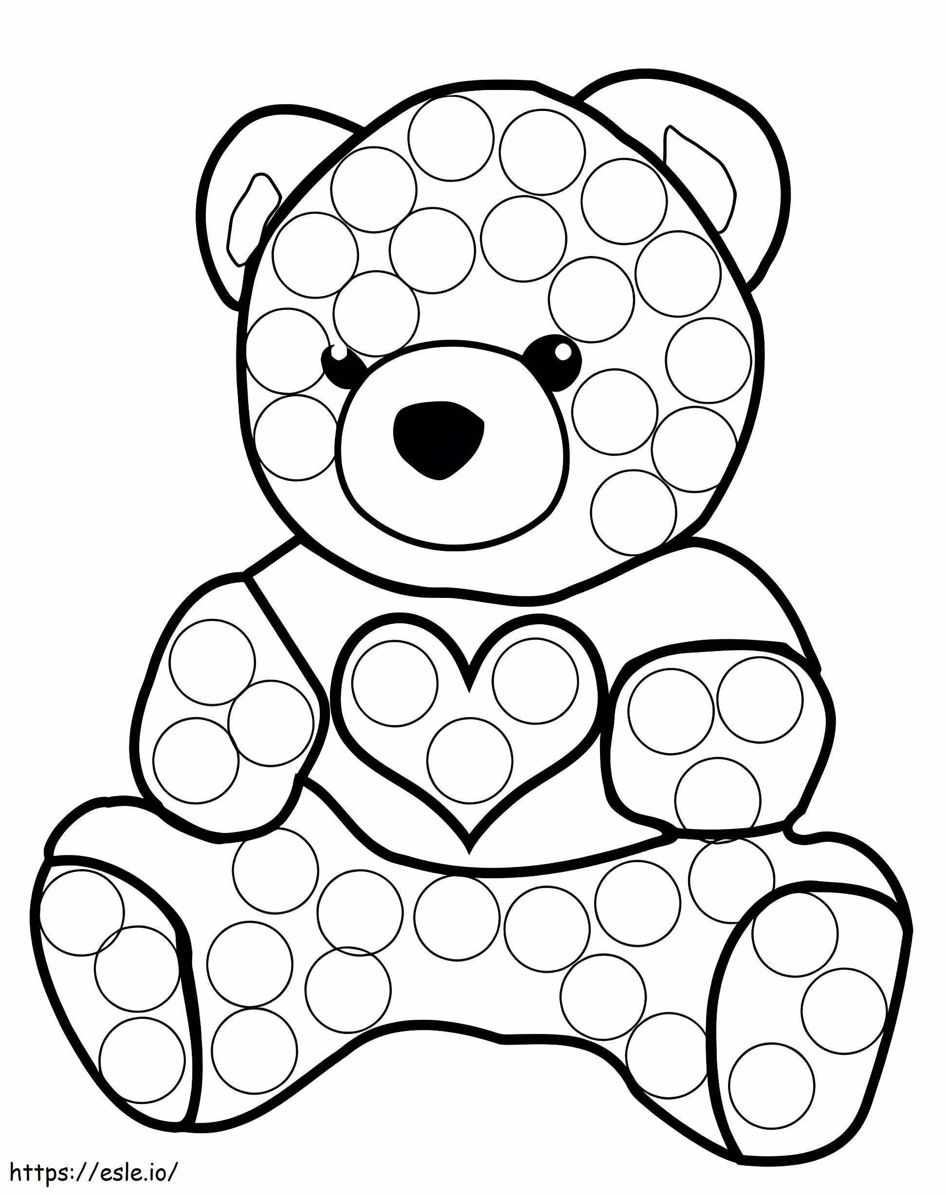Coloriage Marqueur à pois ours en peluche à imprimer dessin