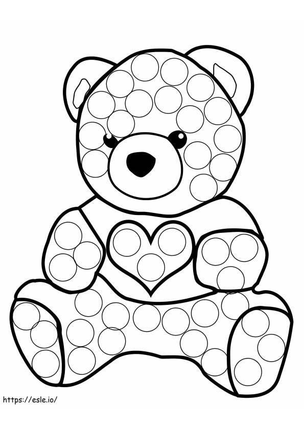Teddybeer stipmarkering kleurplaat