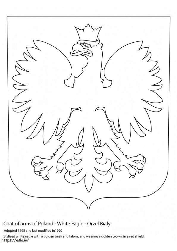 ポーランドの国章 ぬりえ - 塗り絵