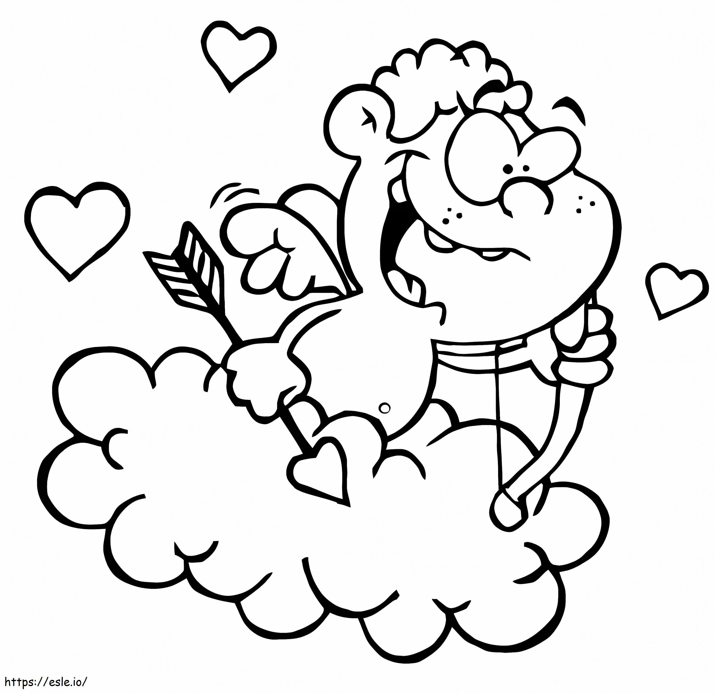 Funny Cupid coloring page
