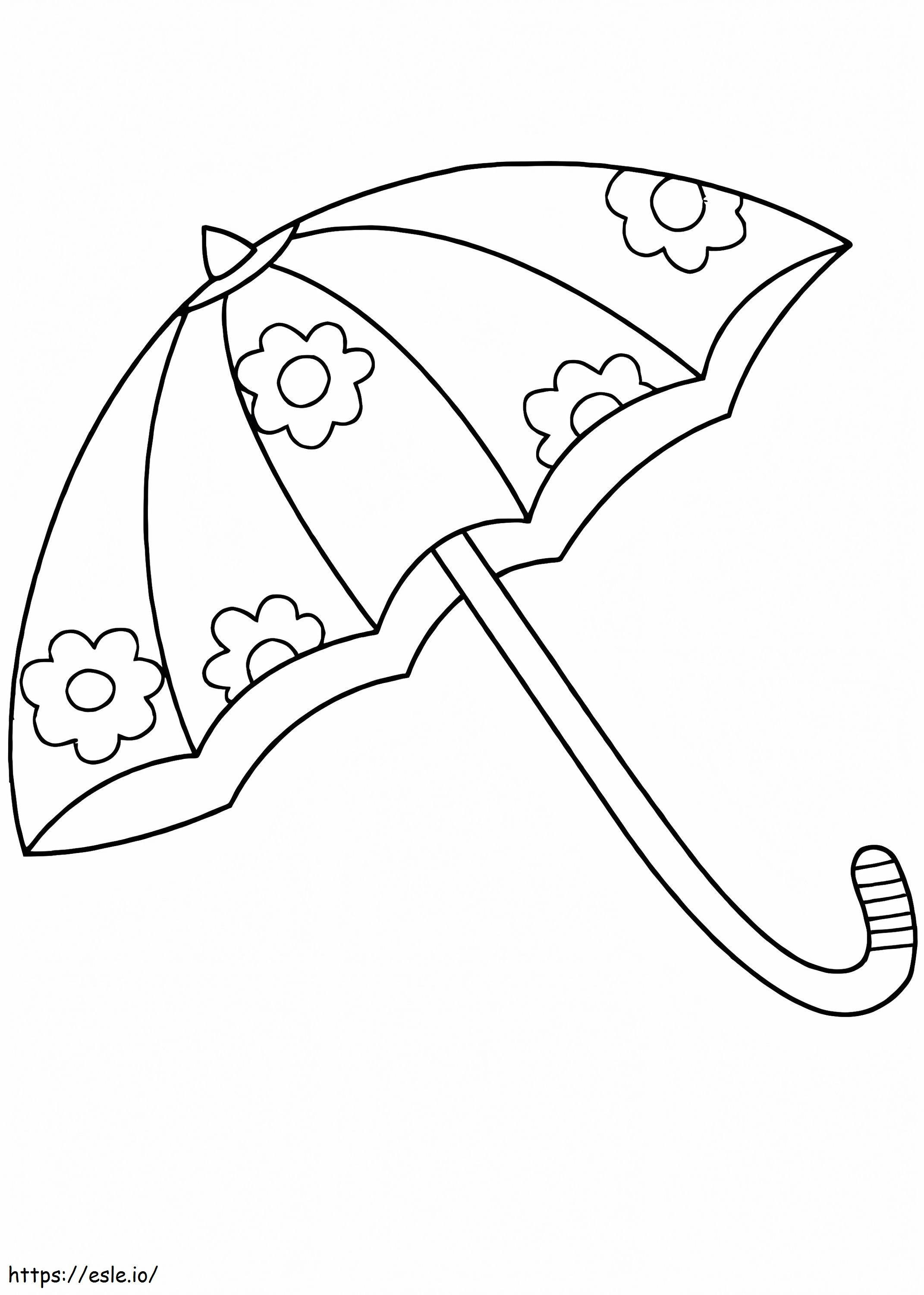 Precioso paraguas para colorear