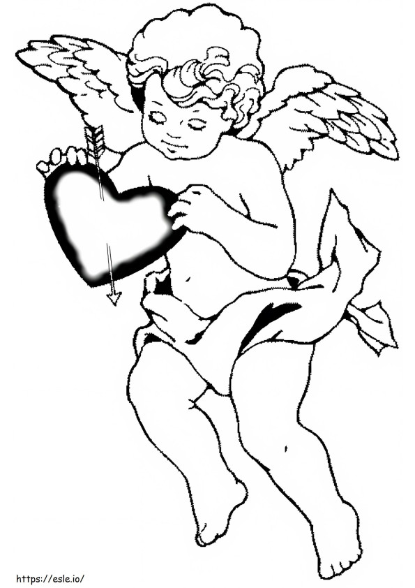 Cupido bedrijf hart kleurplaat