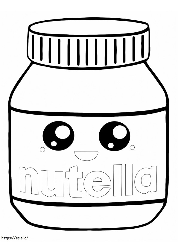 Coloriage Nutella Kawaii 4 à imprimer dessin