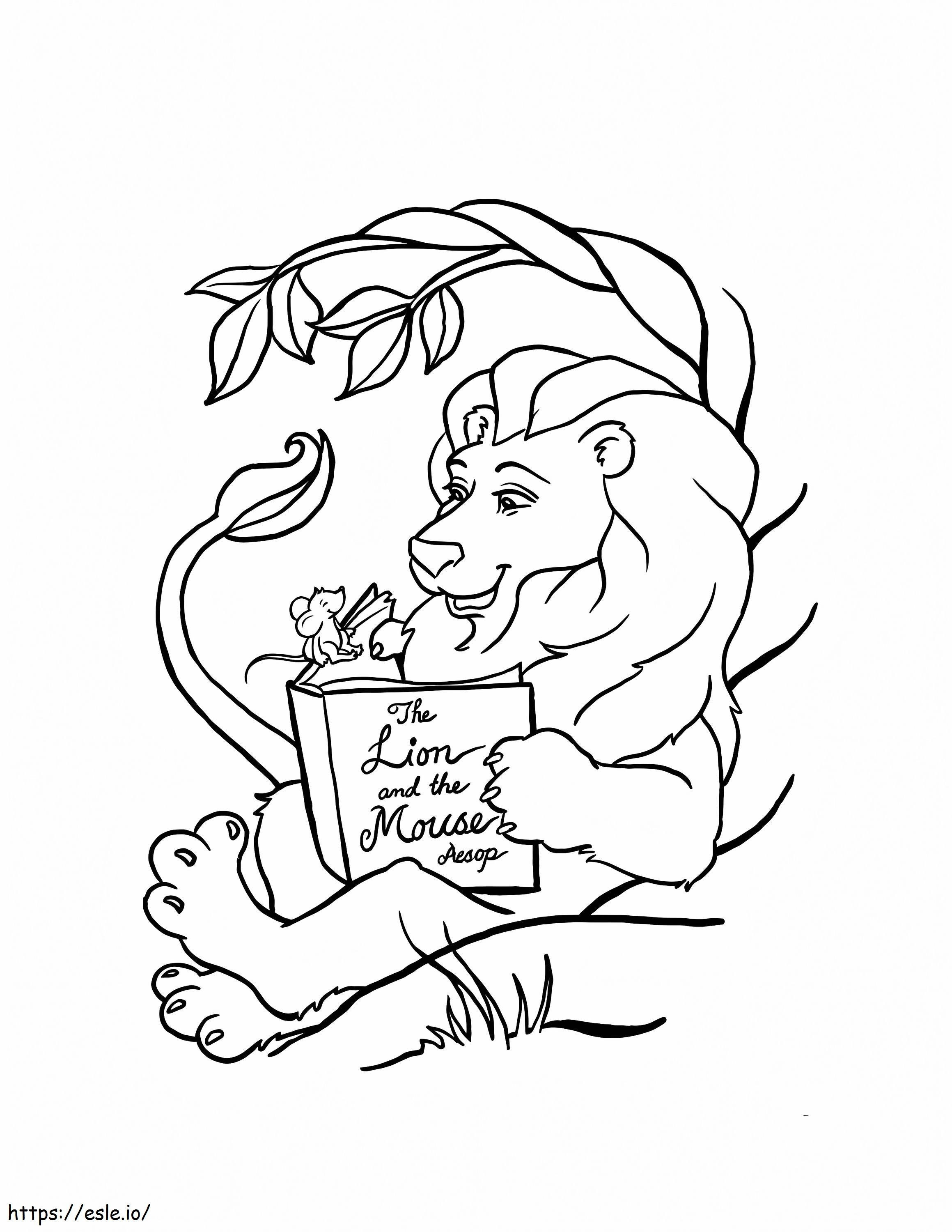 Lion And Mouse coloring page
