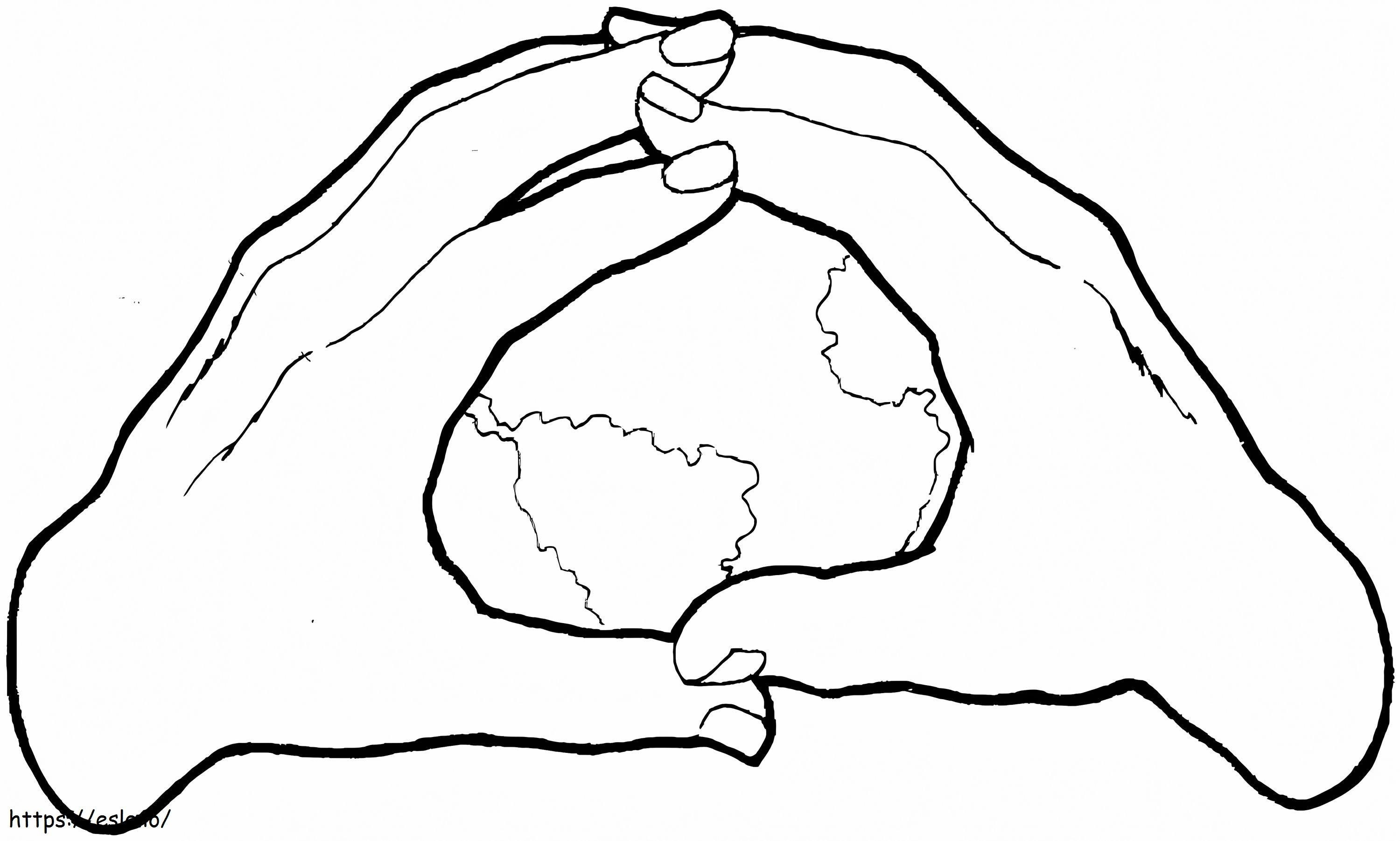 Earth In The Hands coloring page