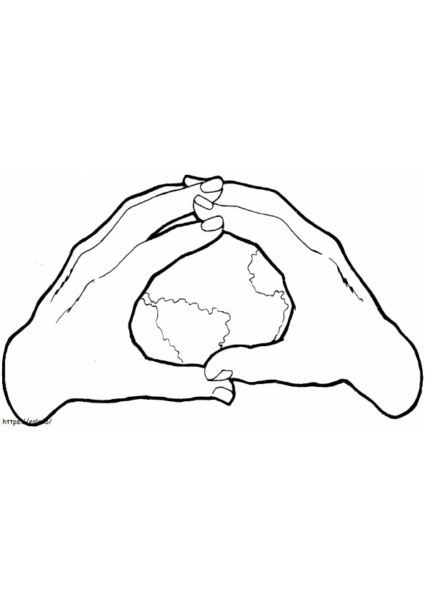 Earth In The Hands coloring page