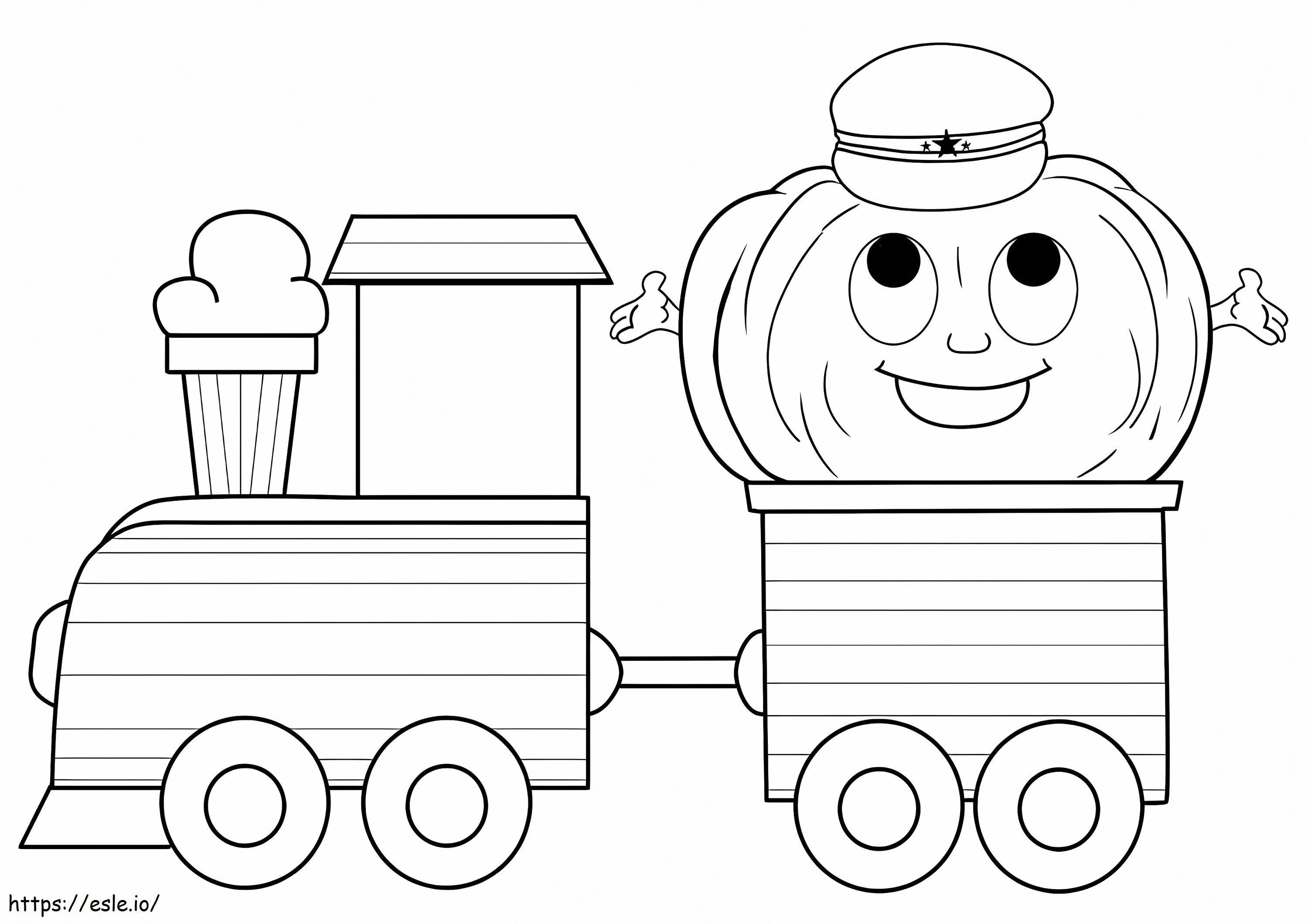 Adorable Train coloring page