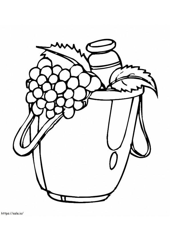 Coloriage Raisins dans un pot à imprimer dessin