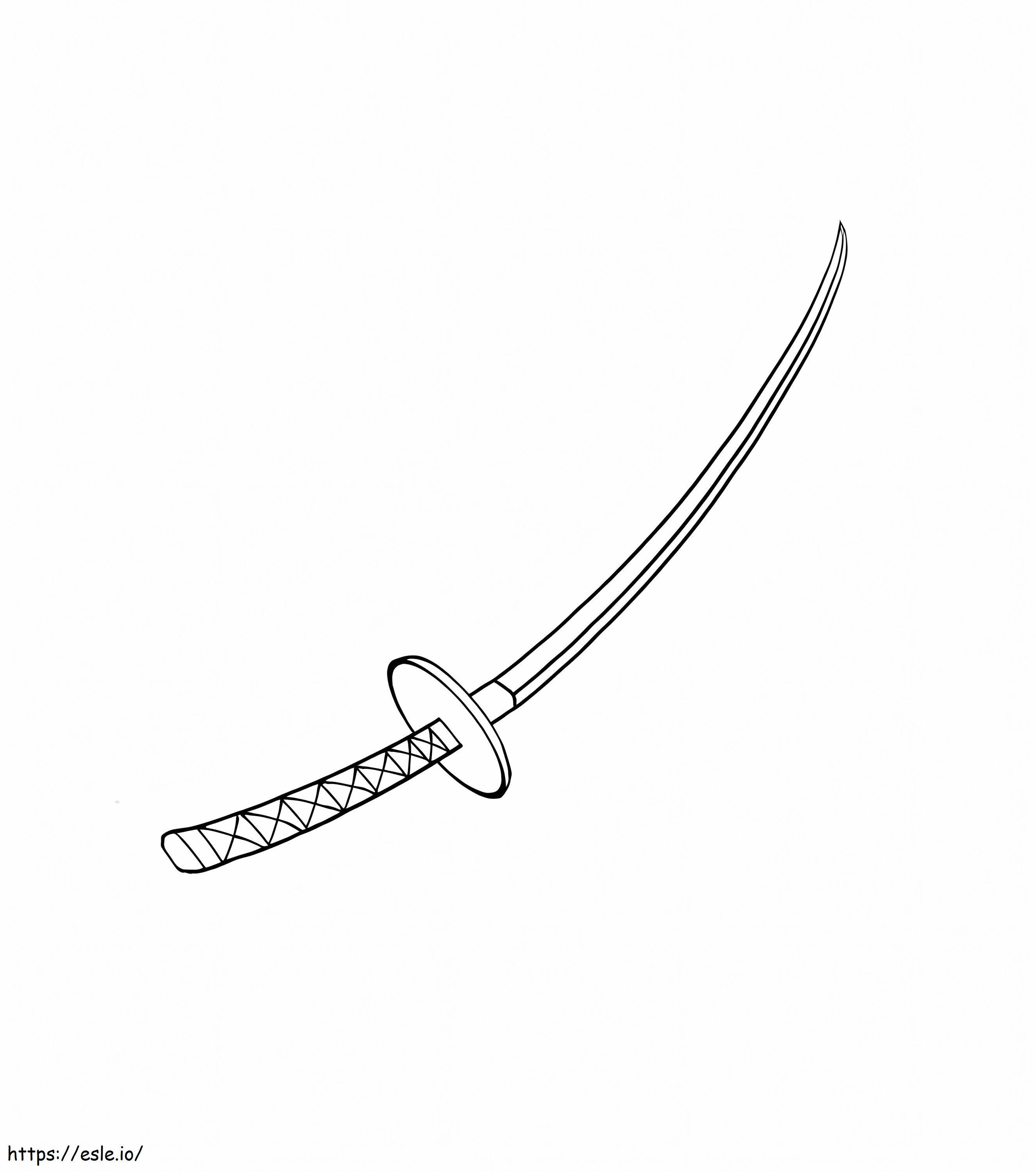 Samurai-Schwert ausmalbilder