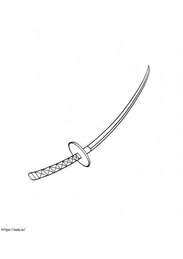 Samurai-miekka värityskuva