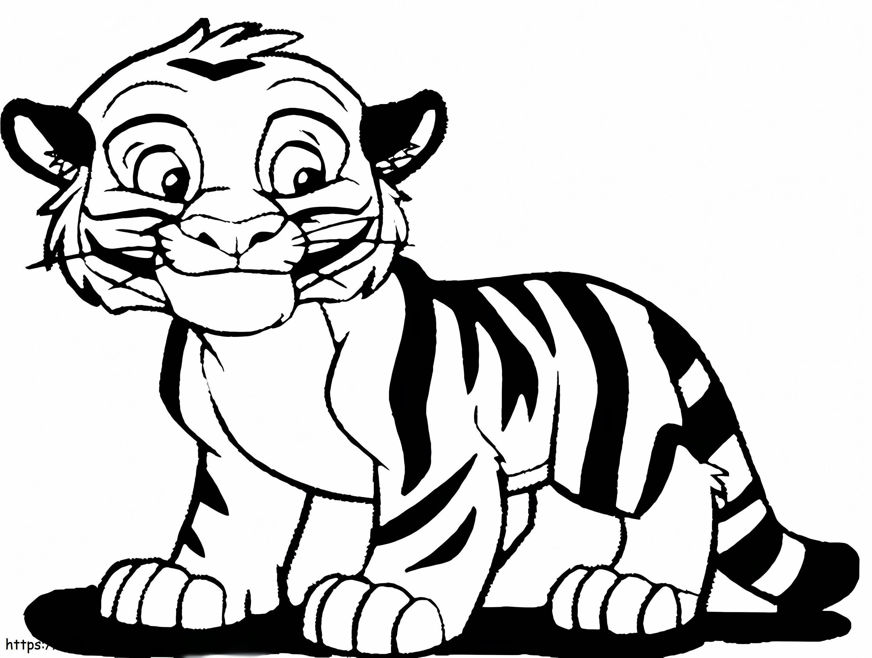 Mały uśmiechnięty tygrys kolorowanka
