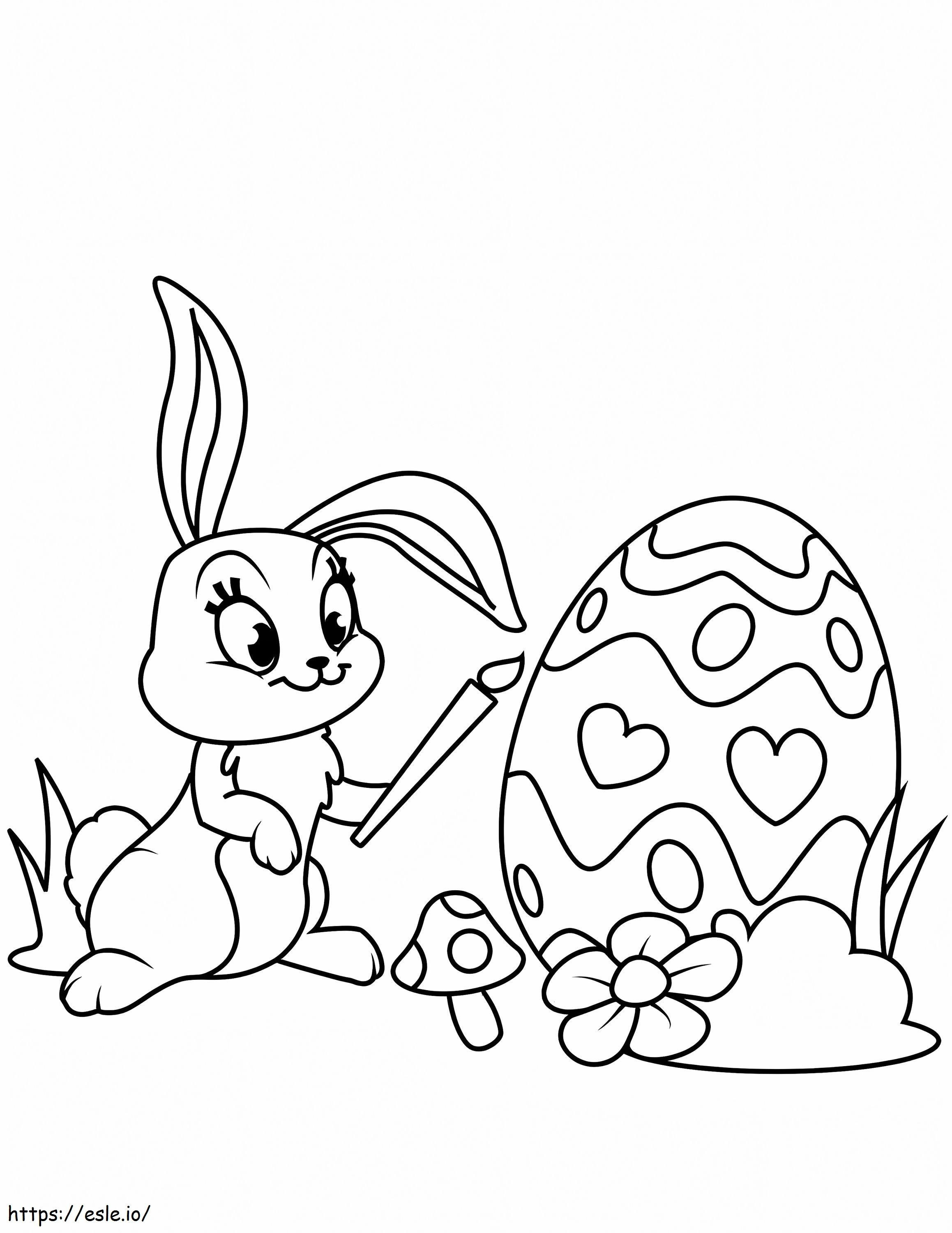 Ovo de desenho de coelho de Páscoa para colorir
