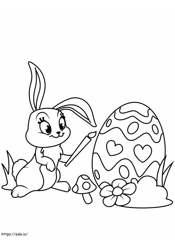 Coloriage Oeuf de dessin de lapin de Pâques à imprimer dessin