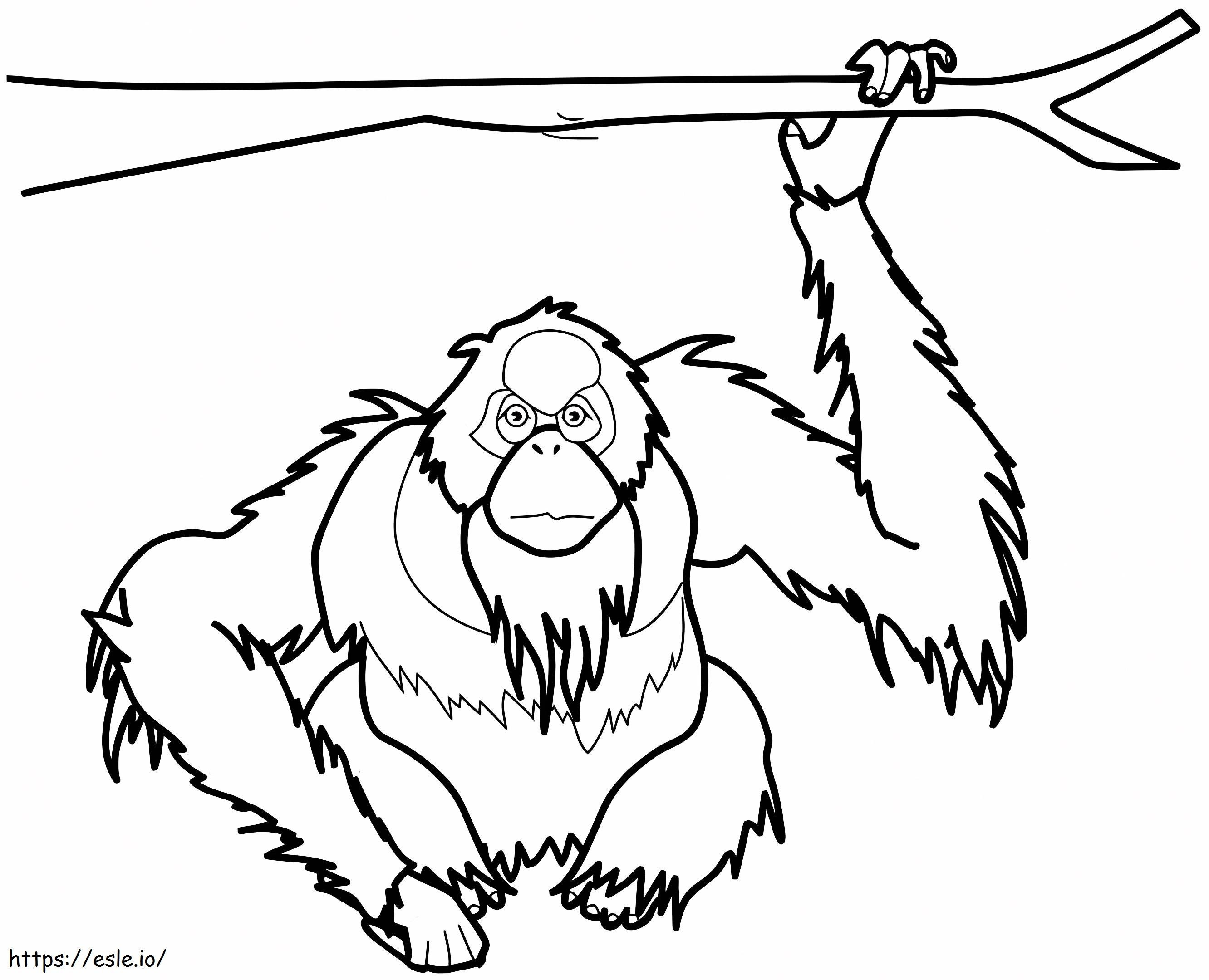 Tailless Monkey Holding A Tree Branch coloring page