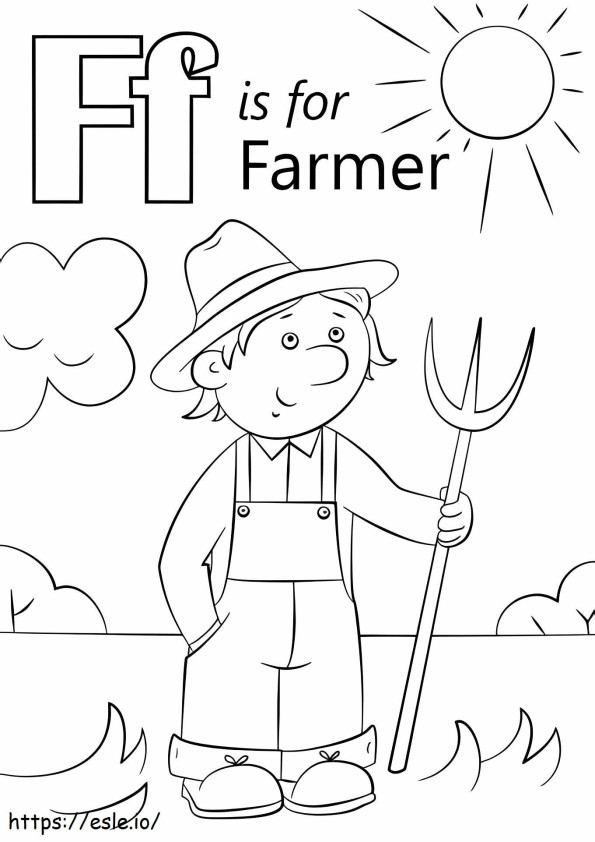 1526207945 Letter F Is For Farmera4 coloring page