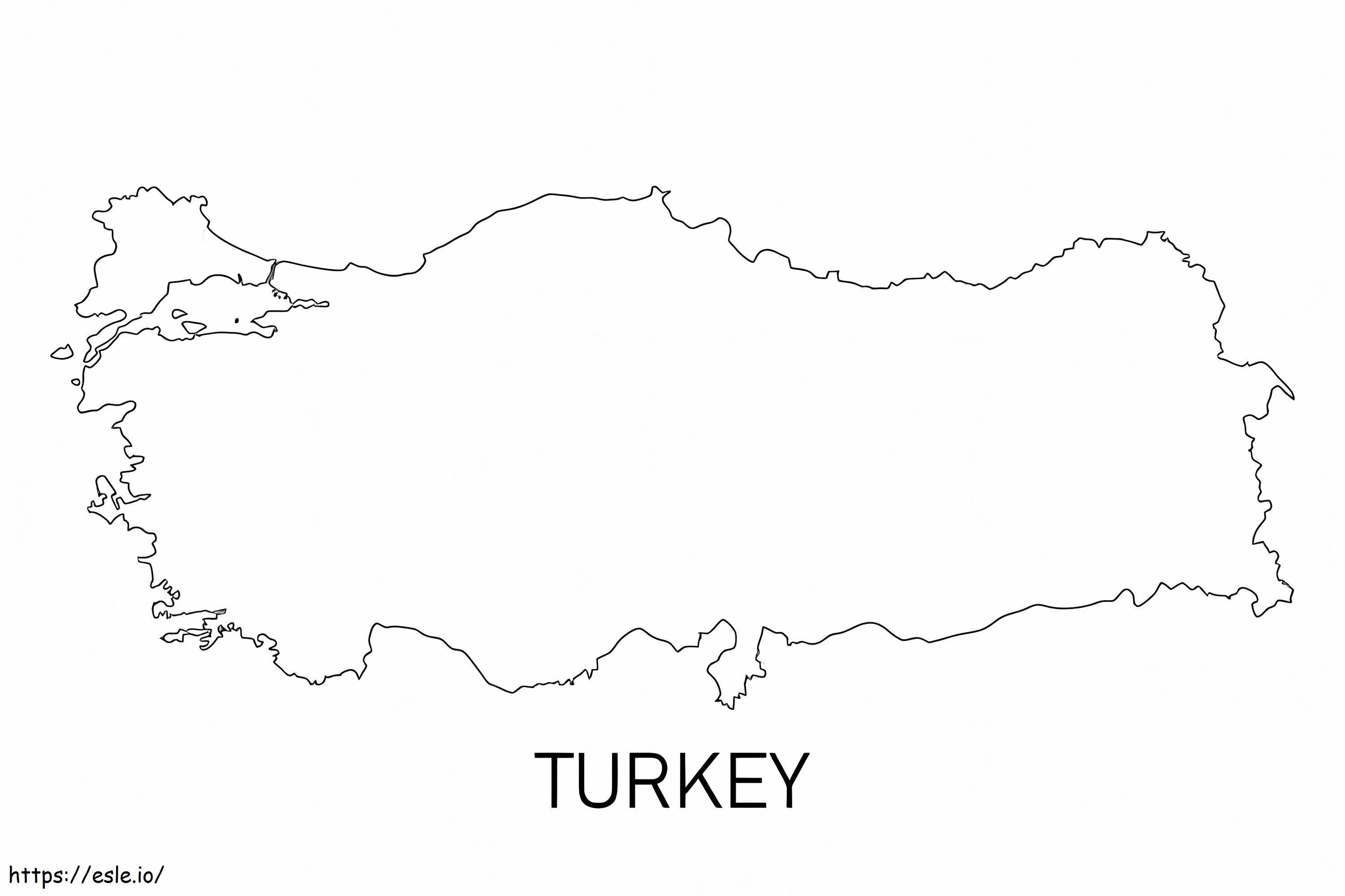 Mapa Turcji kolorowanka