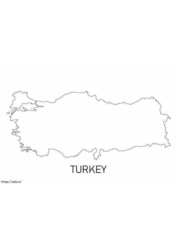 Coloriage Carte De La Turquie à imprimer dessin