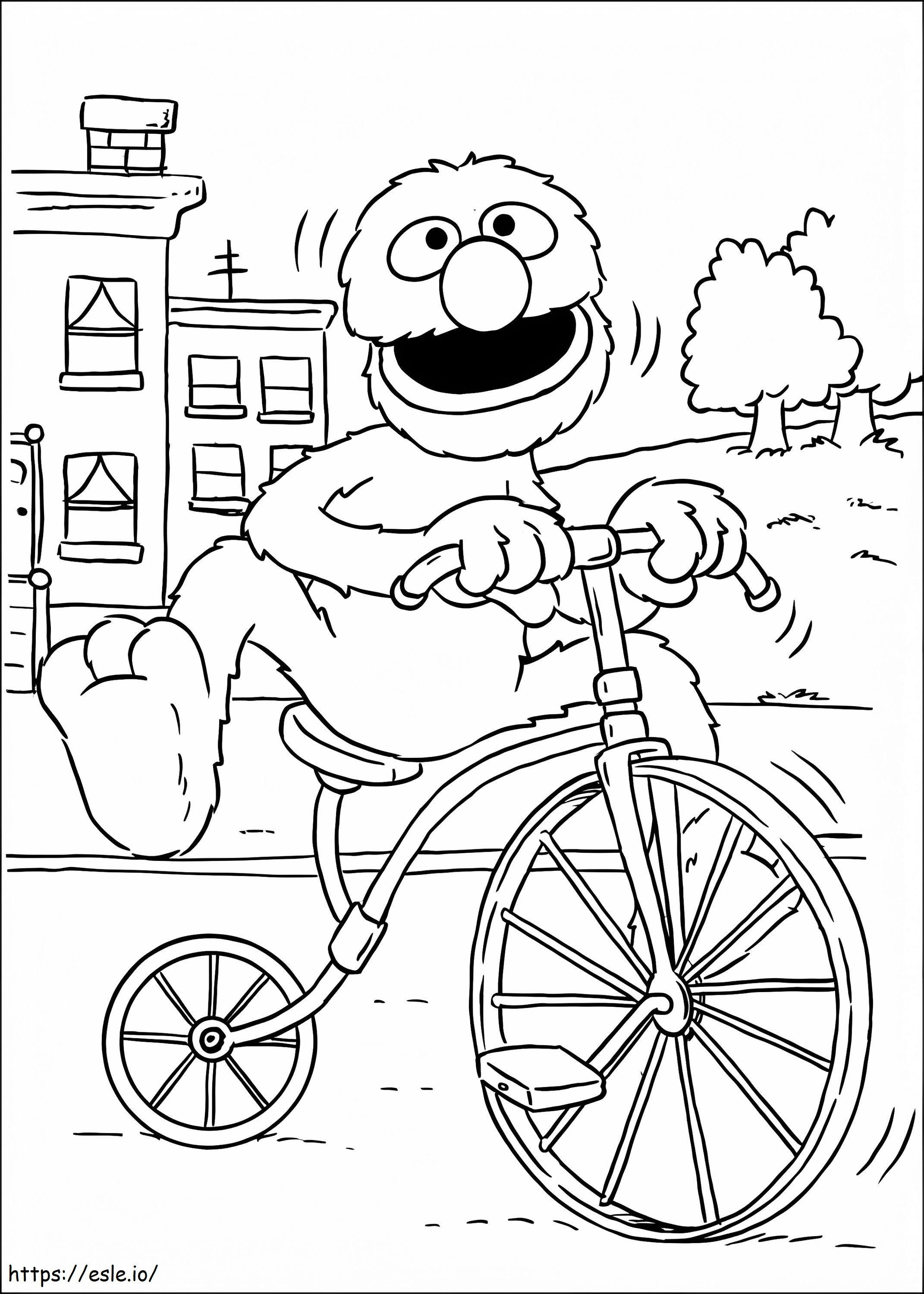 Grover en bicicleta para colorear