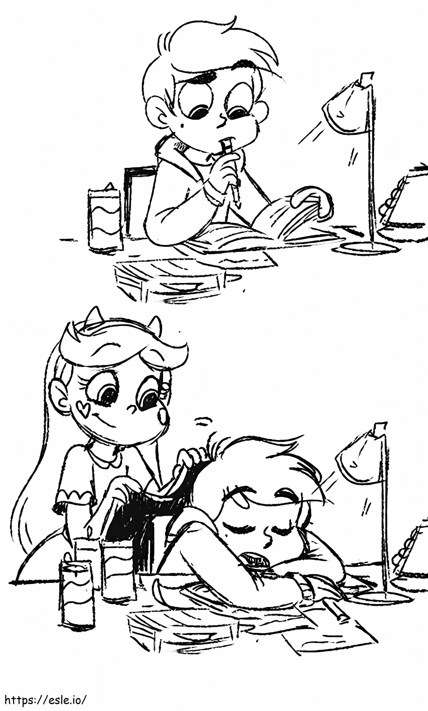 Star Butterfly And Marco coloring page