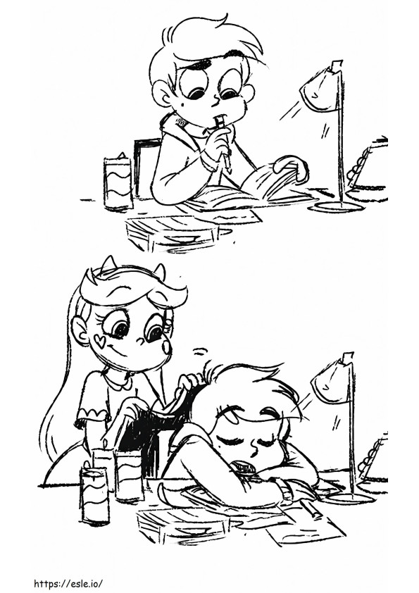 Star Butterfly And Marco coloring page