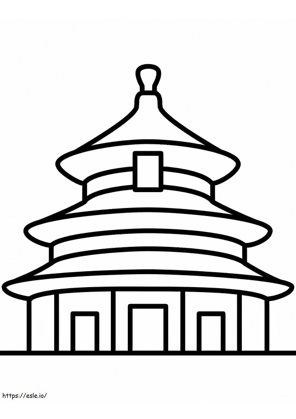 Tempel Van De Hemel In Peking kleurplaat
