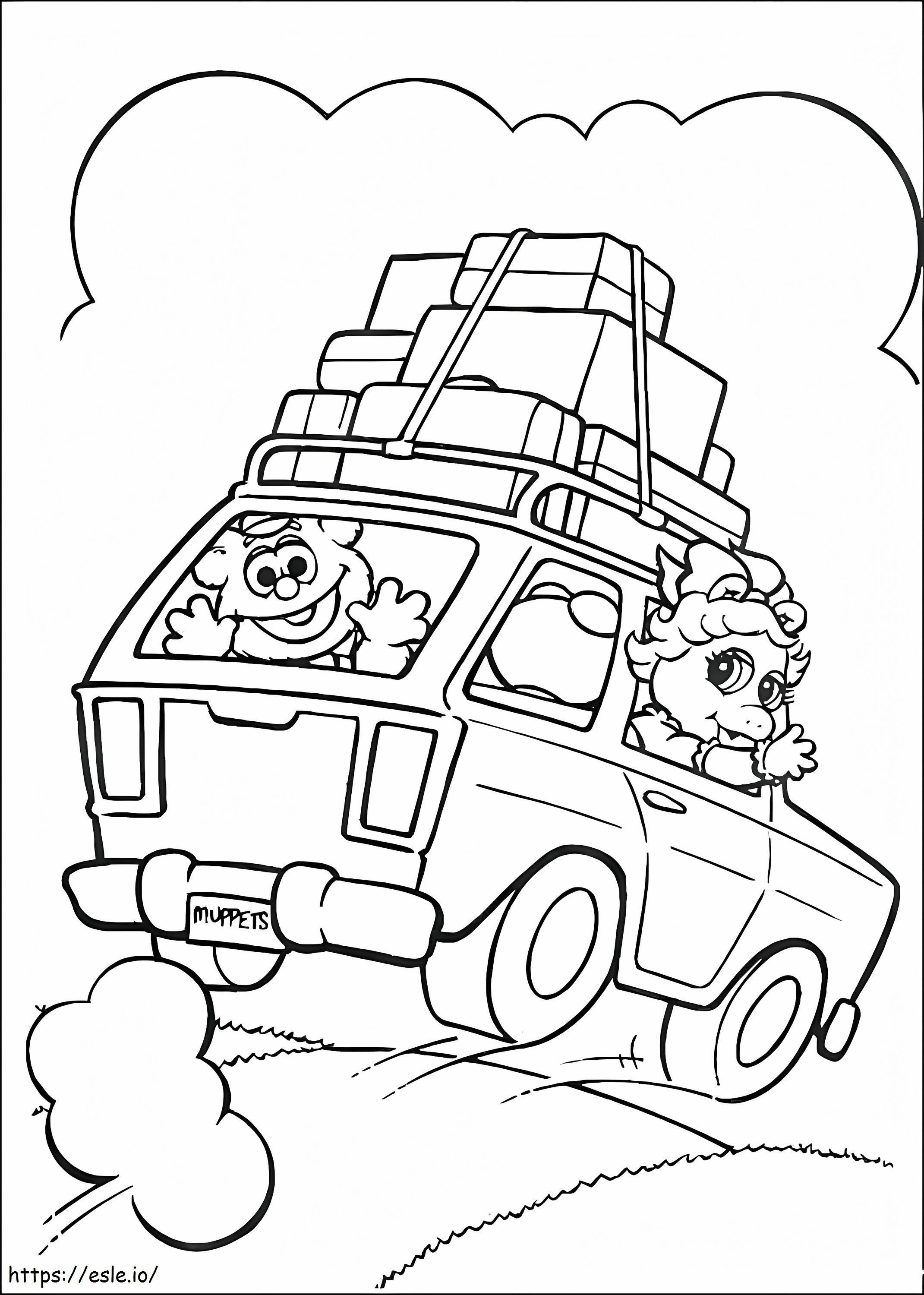 Coloriage Bébé Kermit Miss Piggy et bébé Fozzie de Muppet Babies à imprimer dessin