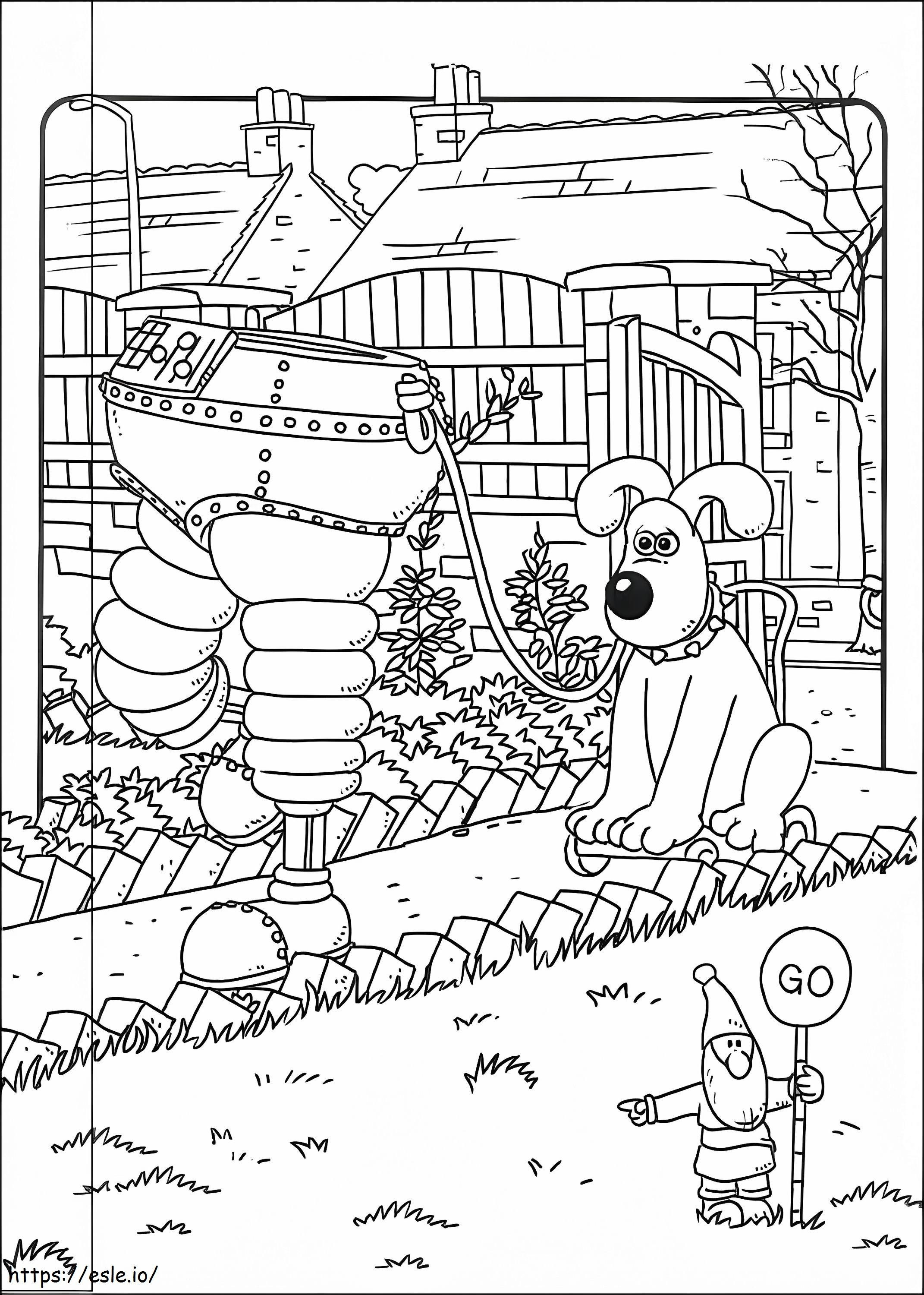 Gromit And Machine coloring page