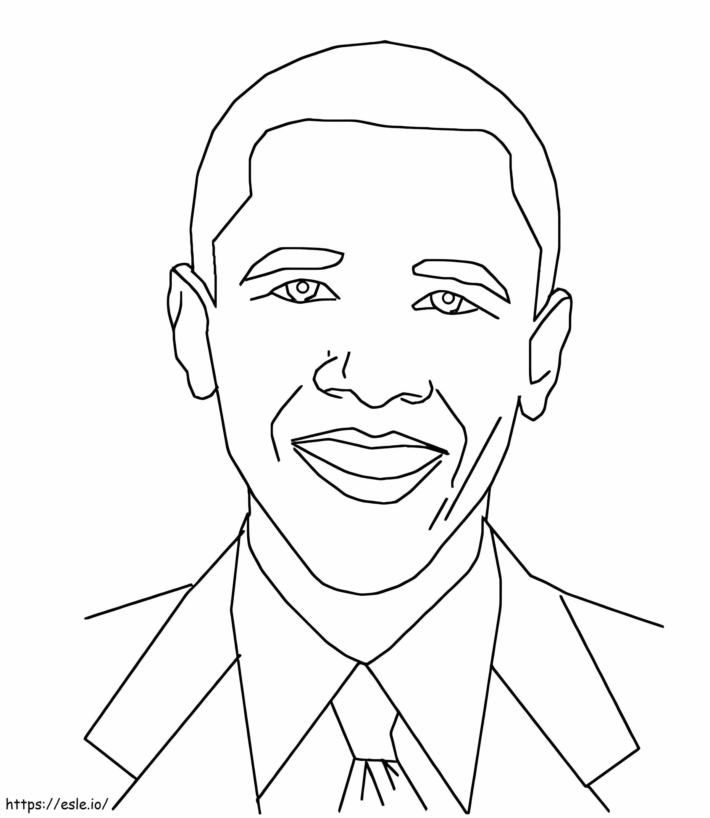 Coloriage Obama simple à imprimer dessin