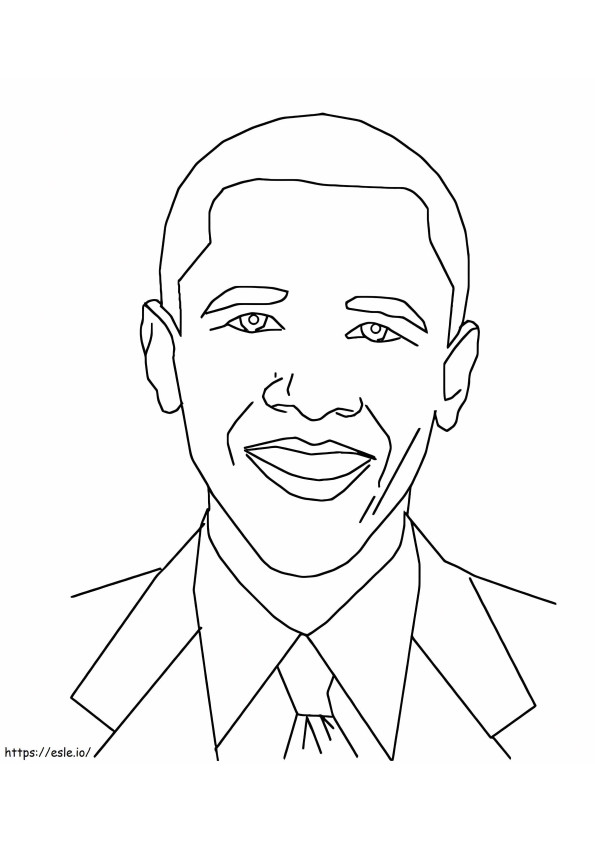 Obama simples para colorir