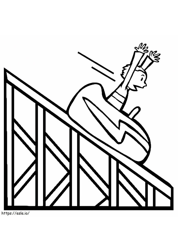 Boy On Roller Coaster coloring page