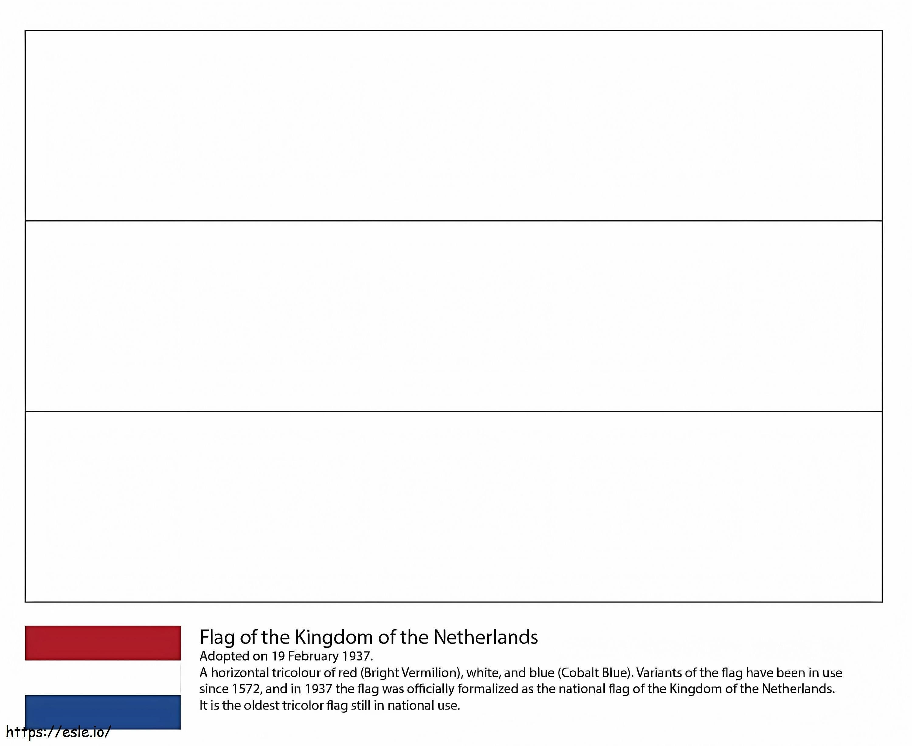 Steagul Țărilor de Jos de colorat
