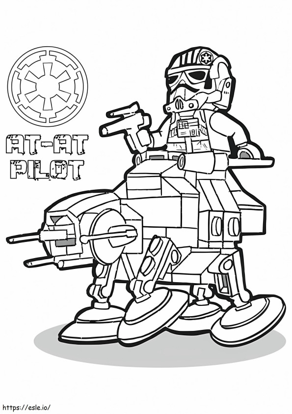 Coloriage AT AT Pilote Lego Star Wars à imprimer dessin