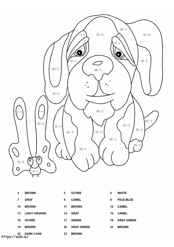 Dog Division Color By Number coloring page