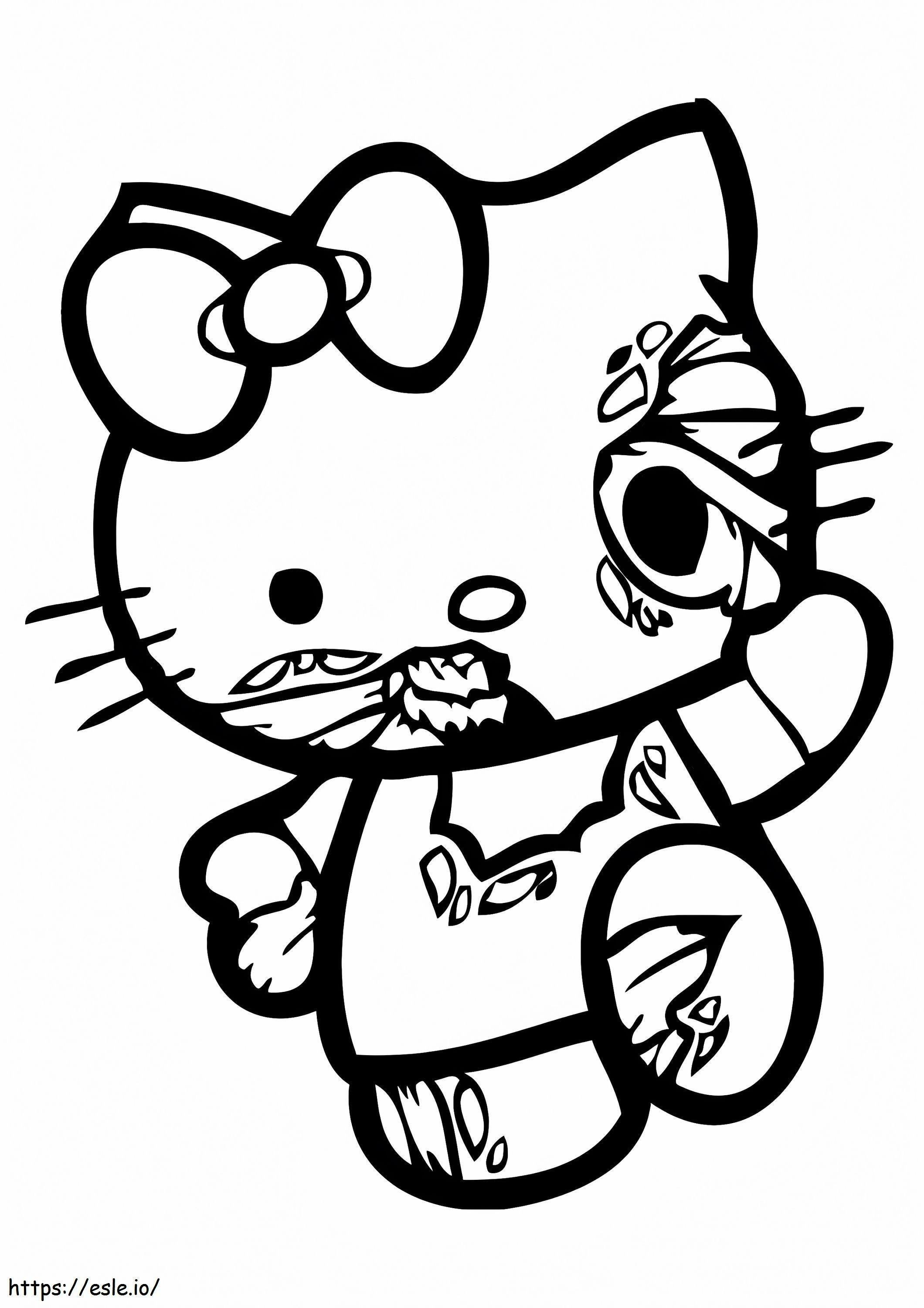 1526718635 Hello Kitty als Zombie A4 ausmalbilder