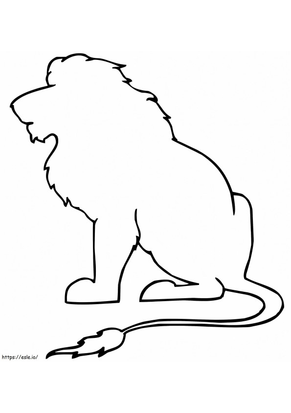 Coloriage Lion de contour à imprimer dessin