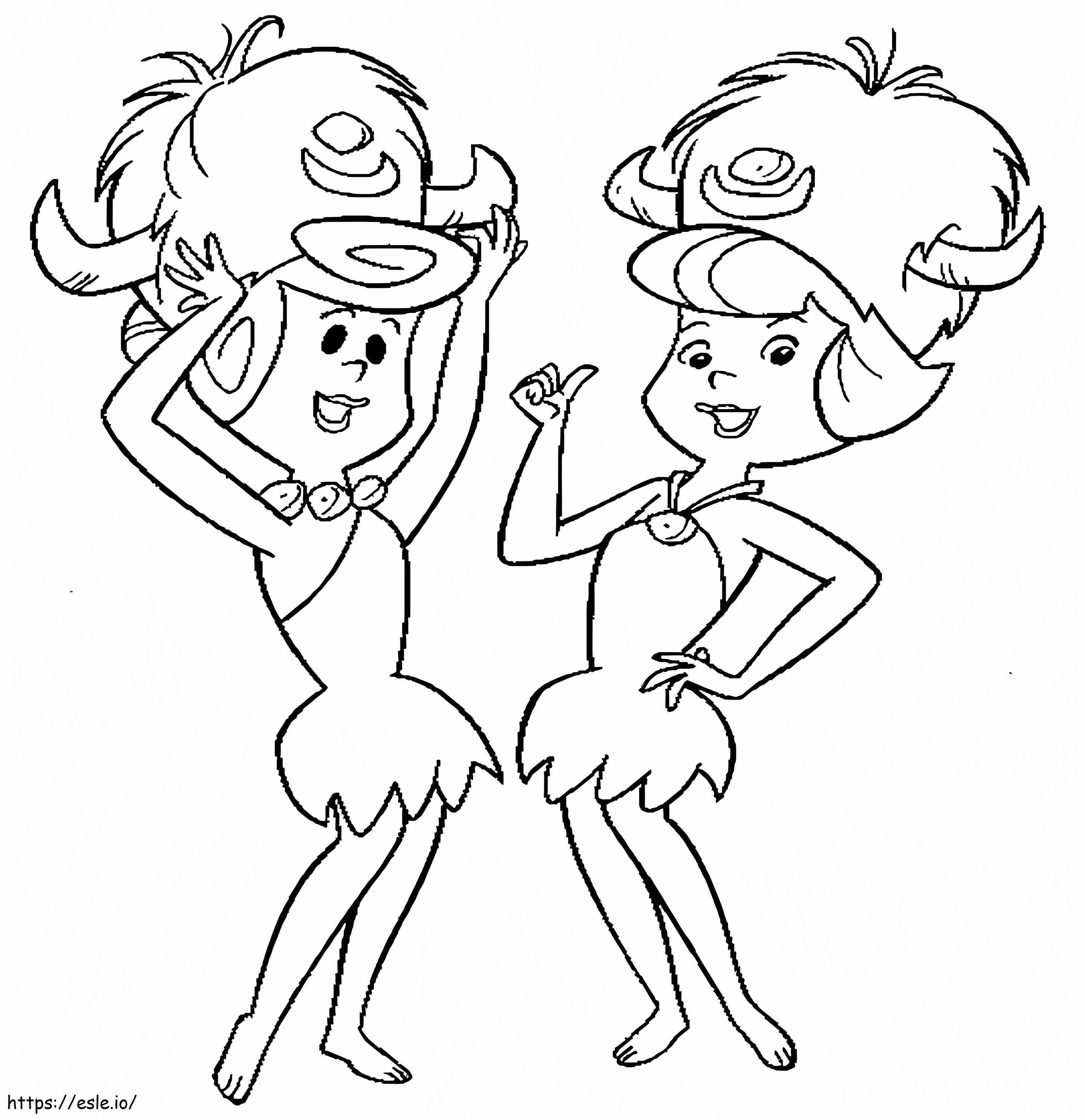 Coloriage Wilma et Betty à imprimer dessin