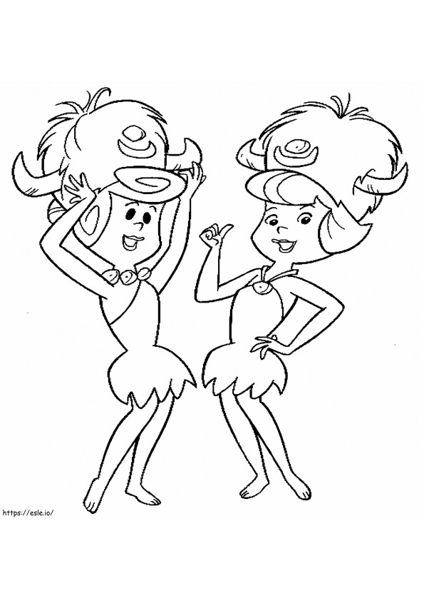 Wilma și Betty de colorat