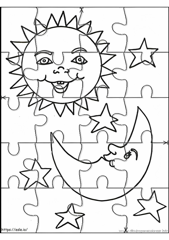 Sun And Moon Jigsaw Puzzle coloring page
