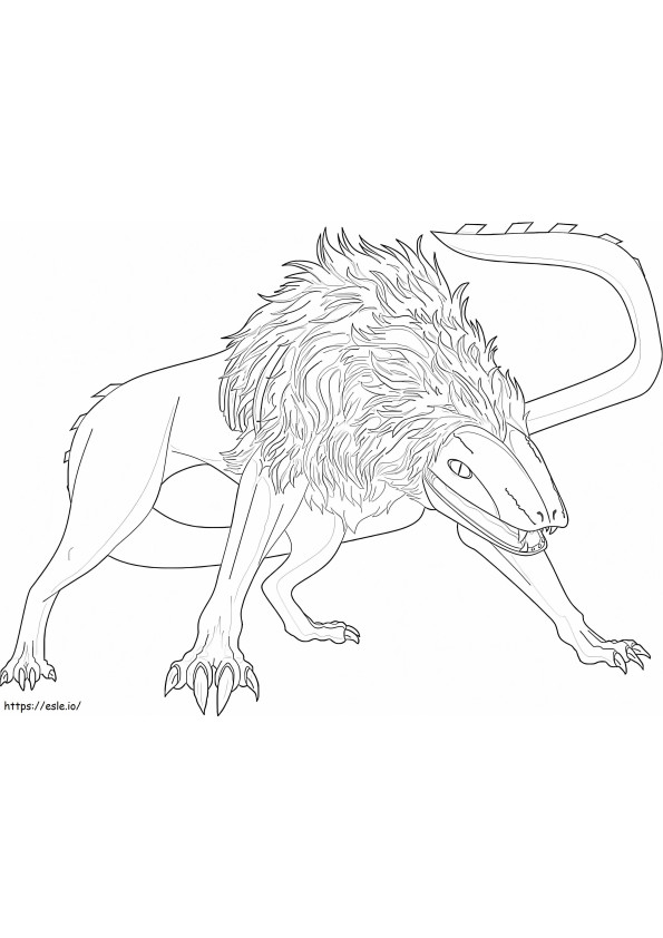 Undead Monster SCP 682 coloring page