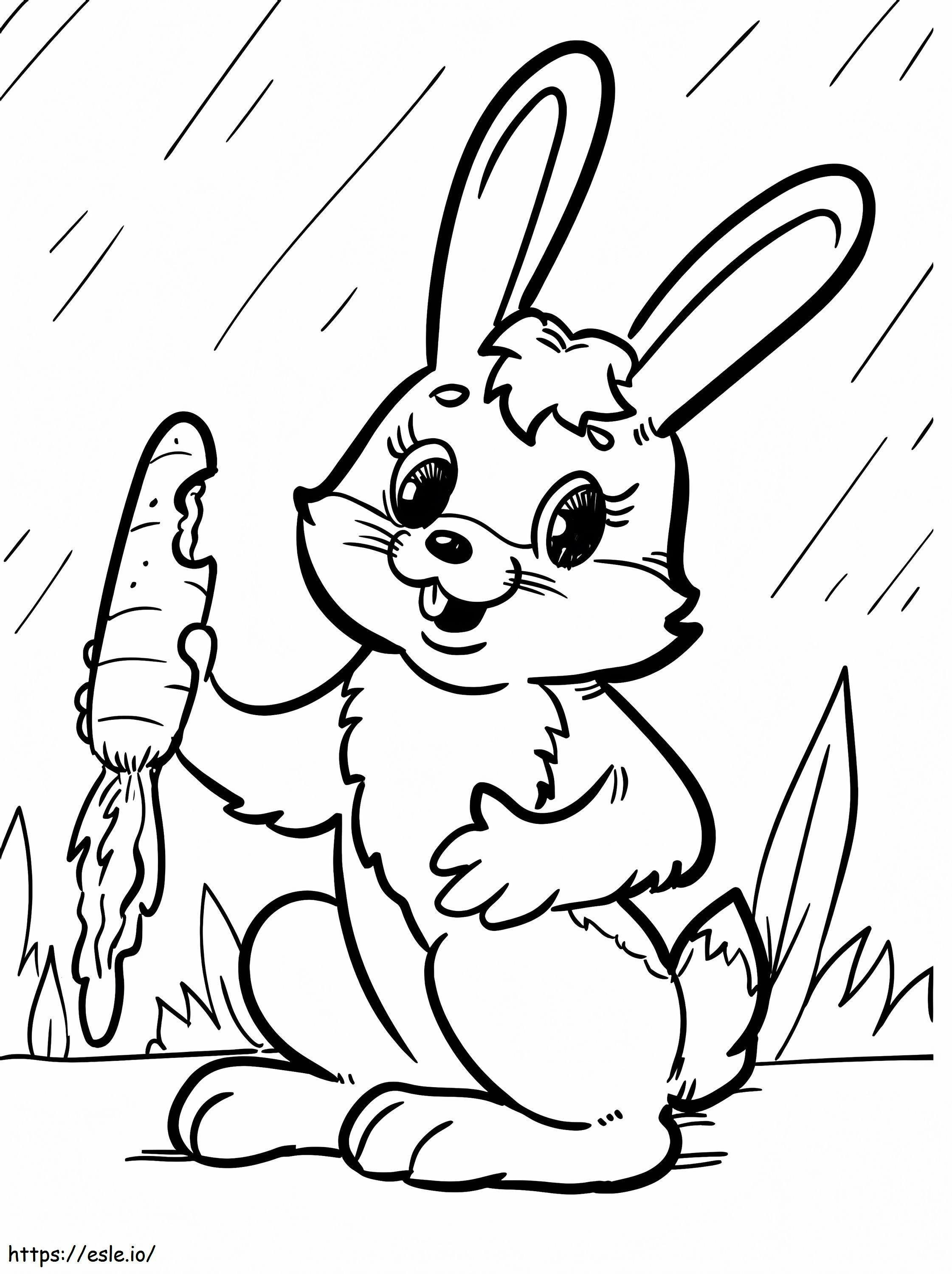 Coloriage Carotte mordante de lapin à imprimer dessin
