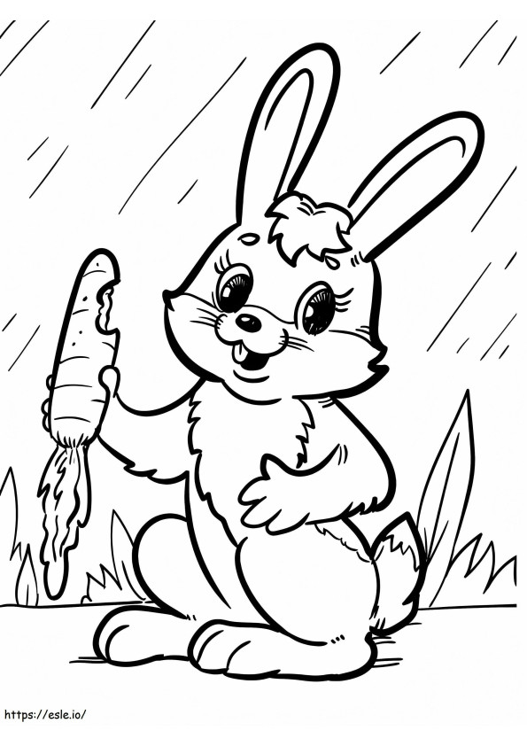 Rabbit Bitting Carrot coloring page
