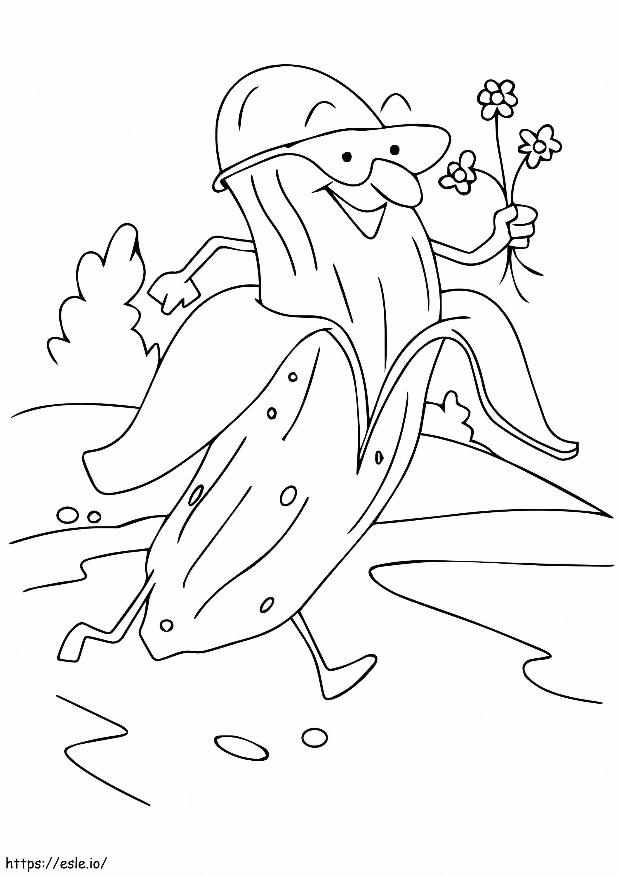 Kreskówka kwitnącego banana kolorowanka