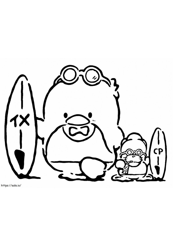 Tuxedo Sam On Vacation coloring page